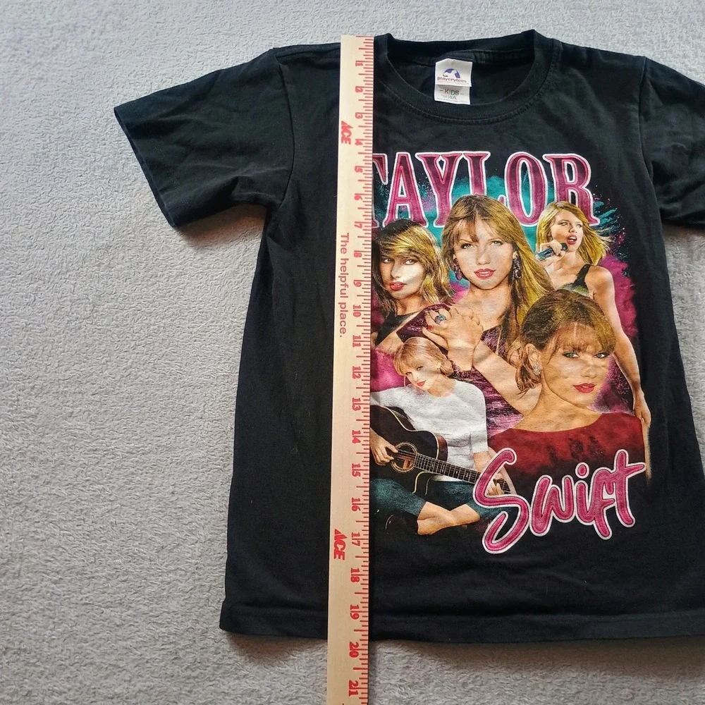 Playerytees Kids Taylor Swift Graphic T-Shirt Black L Large Eras Style Merch‎